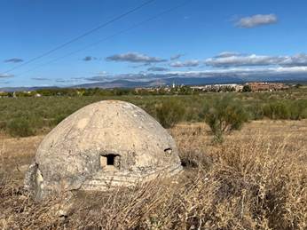 Antigua visión del pueblo de Brunete desde uno de los nidos en bóveda de las afueras